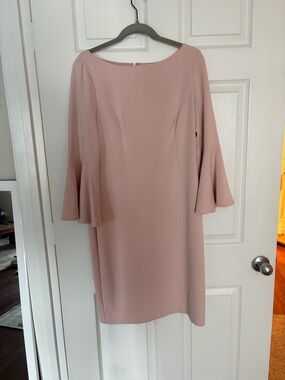 Vince Camuto Blush Pink Bell-Sleeve Midi Dress